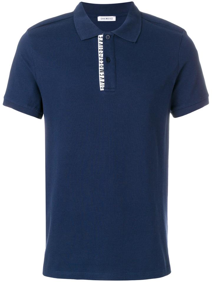 Dirk Bikkembergs Logo Patch Polo Top - Blue