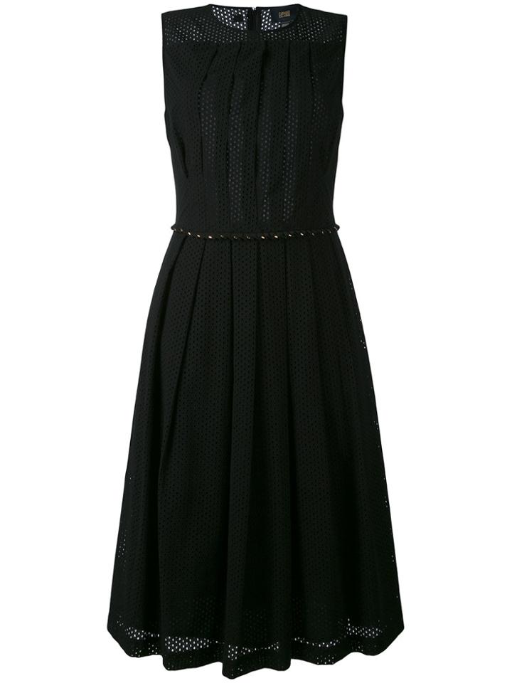 Cavalli Class Broderie Fit And Flare Dress - Black