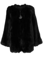Givenchy - Coat - Women - Silk/cotton/fox Fur/acetate - 38, Black, Silk/cotton/fox Fur/acetate