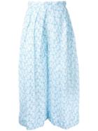 Delpozo Pagoda Cropped Trousers, Women's, Size: 40, White, Cotton