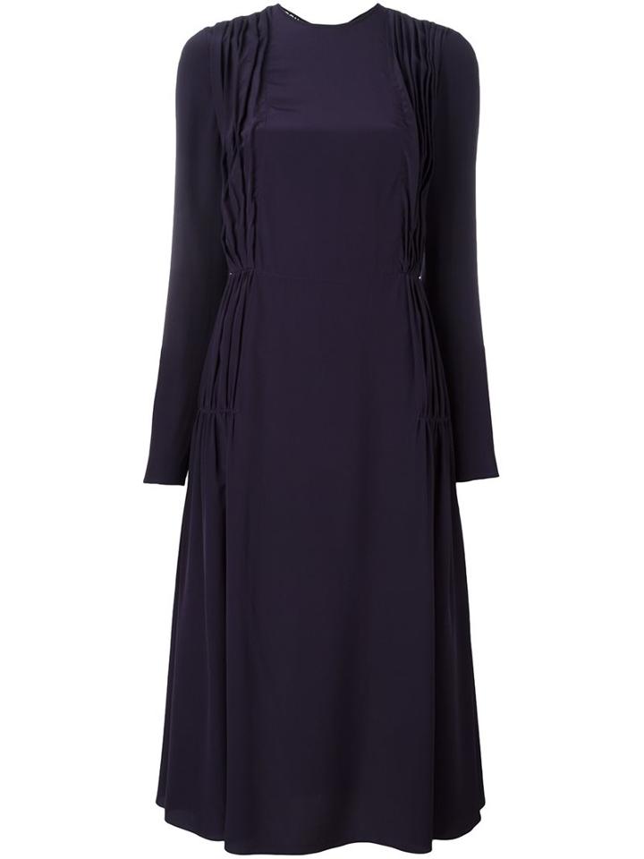 Rochas Long-sleeve Pintuck Dress