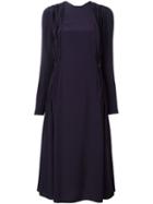 Rochas Long-sleeve Pintuck Dress