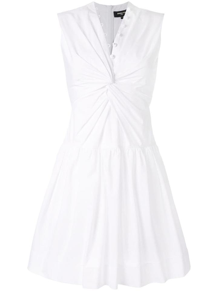 Paule Ka Sleeveless Flared Dress - White