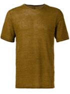 Transit Striped T-shirt, Men's, Size: Large, Brown, Linen/flax