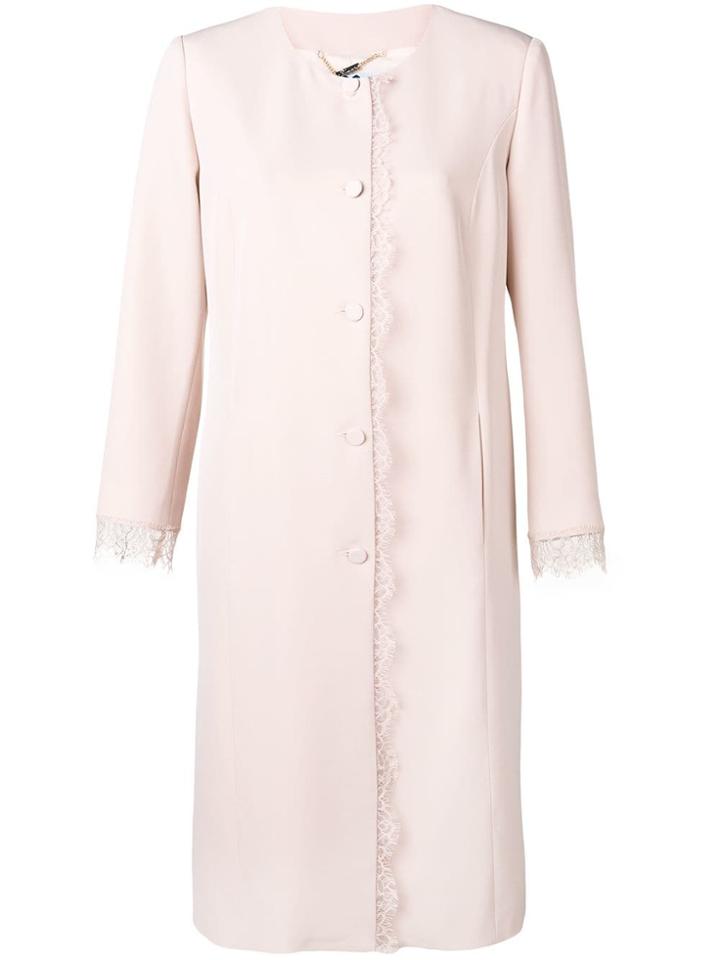Blumarine Lace-trim Coat - Pink