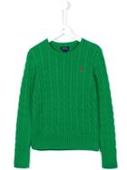 Ralph Lauren Kids Cable Knit Jumper, Girl's, Size: 14 Yrs, Green
