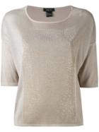Avant Toi Metallic Panel T-shirt - Nude & Neutrals