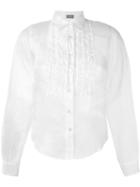 Jupe By Jackie Ruffle Bib Shirt, Women's, Size: 1, White, Cotton