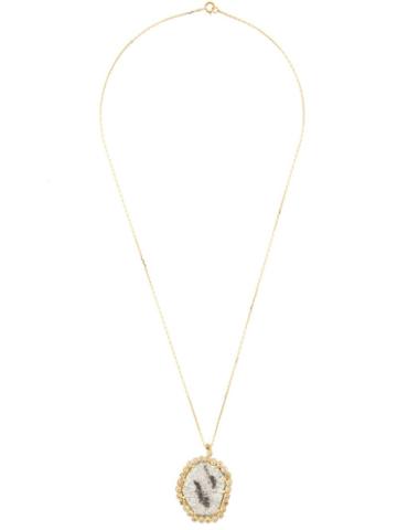 Kristin Hanson Diamond Slice Oval Pendant Necklace