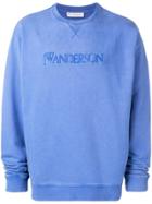 Jw Anderson Logo Embroidered Sweatshirt - Blue