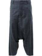 Comme Des Garçons Homme Plus Drop-crotch Plaid Trousers - Blue