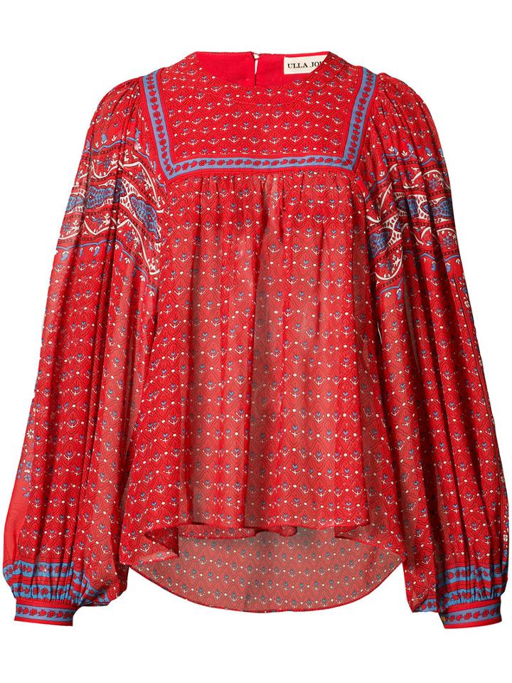 Ulla Johnson 'minou' Folk Print Blouse, Women's, Size: 2, Red, Polyester/silk