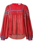 Ulla Johnson 'minou' Folk Print Blouse, Women's, Size: 2, Red, Polyester/silk