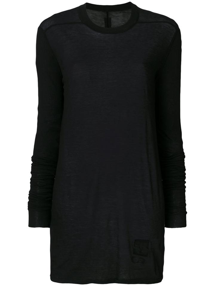 Rick Owens Drkshdw Long Length T-shirt - Black