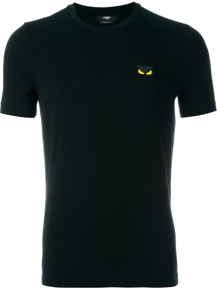 Fendi Bag Bugs T-shirt, Men's, Size: 46, Black, Viscose/bamboo