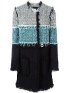 Lanvin Tweed Coat, Women's, Size: 40, Black, Silk/cotton/acrylic/wool