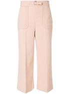 Red Valentino High-waisted Cropped Trousers - Pink & Purple