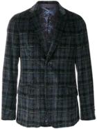 Etro Checked Two Button Blazer - Blue