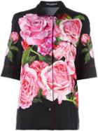Dolce & Gabbana Rose (pink) Print Pyjama Blouse, Women's, Size: 42, Silk