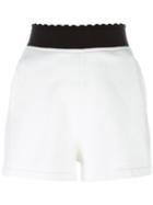 Mcq Alexander Mcqueen Logo Embroidered Jersey Shorts, Women's, Size: Xxs, White, Cotton