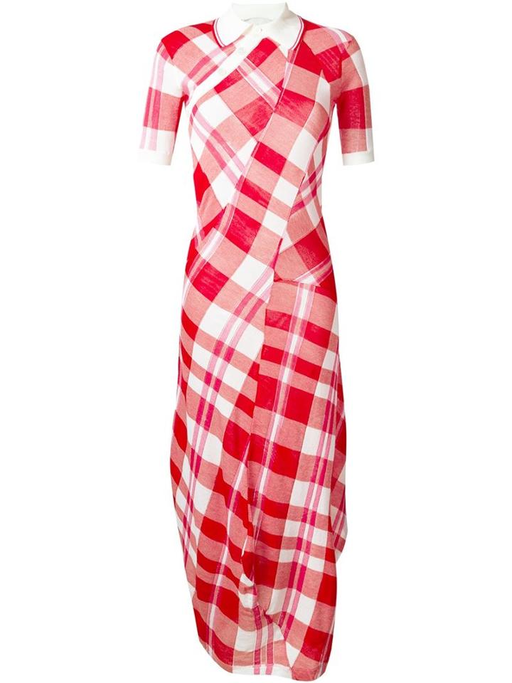 Stella Mccartney Check Knit Polo Dress, Women's, Size: 38, Red, Cotton