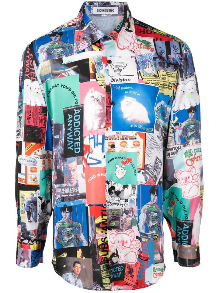 Ground Zero Collage Print Shirt - Multicolour