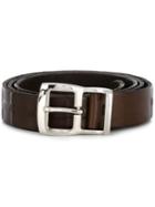 Brunello Cucinelli Embossed Belt, Men's, Size: 100, Brown, Leather