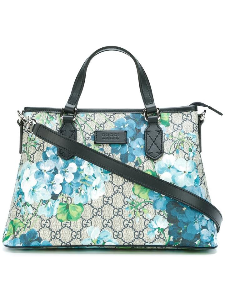 Gucci 'gg Blooms' Top Handle Bag, Women's, Blue, Leather/pvc