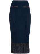 Kenzo Lurex Knit Ribbed Skirt - Blue