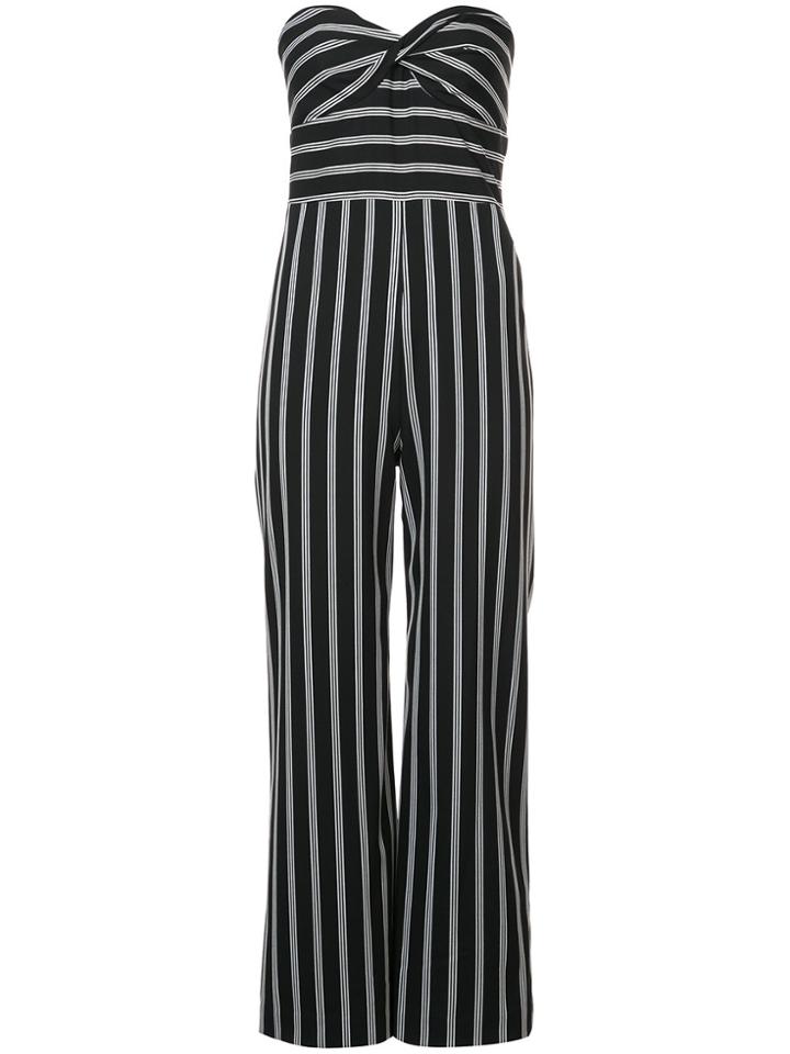 Veronica Beard Striped Bustier Jumpsuit - Black