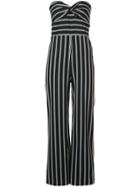 Veronica Beard Striped Bustier Jumpsuit - Black