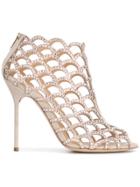 Sergio Rossi Crystal Embellished Sandals - Nude & Neutrals