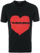 Dolce & Gabbana Bleeding Logo Heart T-shirt - Black