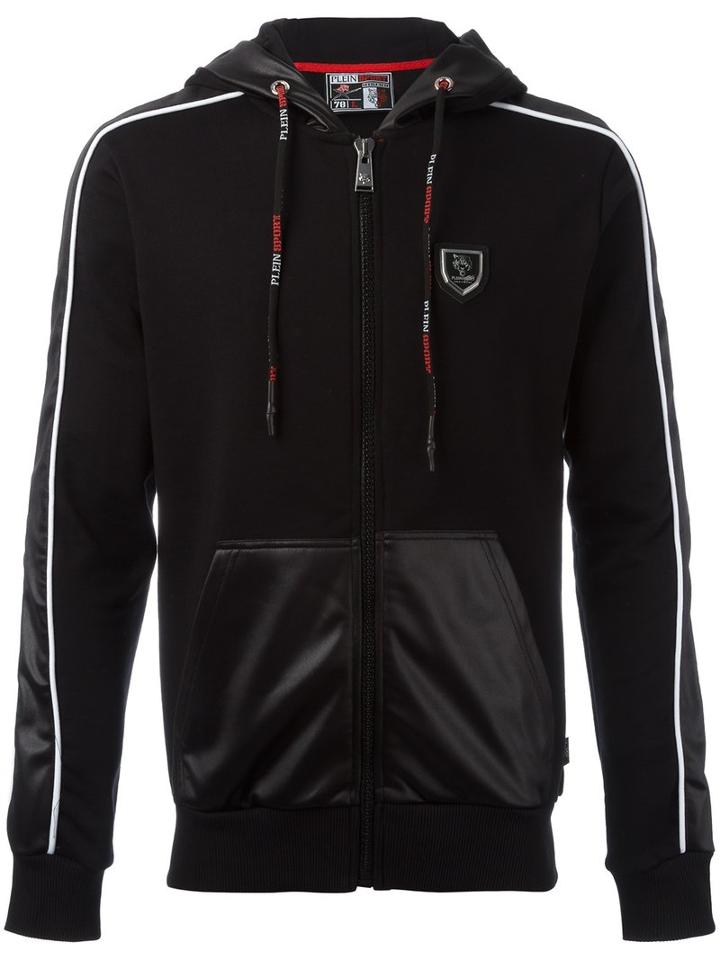 Plein Sport Kangaroo Pockets Zipped Hoodie, Men's, Size: Small, Black