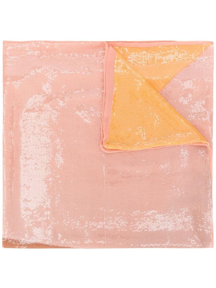 Liu Jo Reversible Sequinned Scarf - Pink