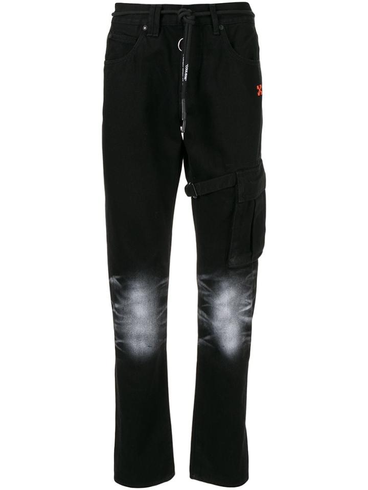 Off-white Diag Straight Jeans - Black
