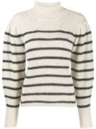 Isabel Marant Étoile Striped Funnel-neck Sweater - White