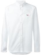 Maison Kitsuné Embroidered Logo Shirt, Men's, Size: 41, White, Cotton