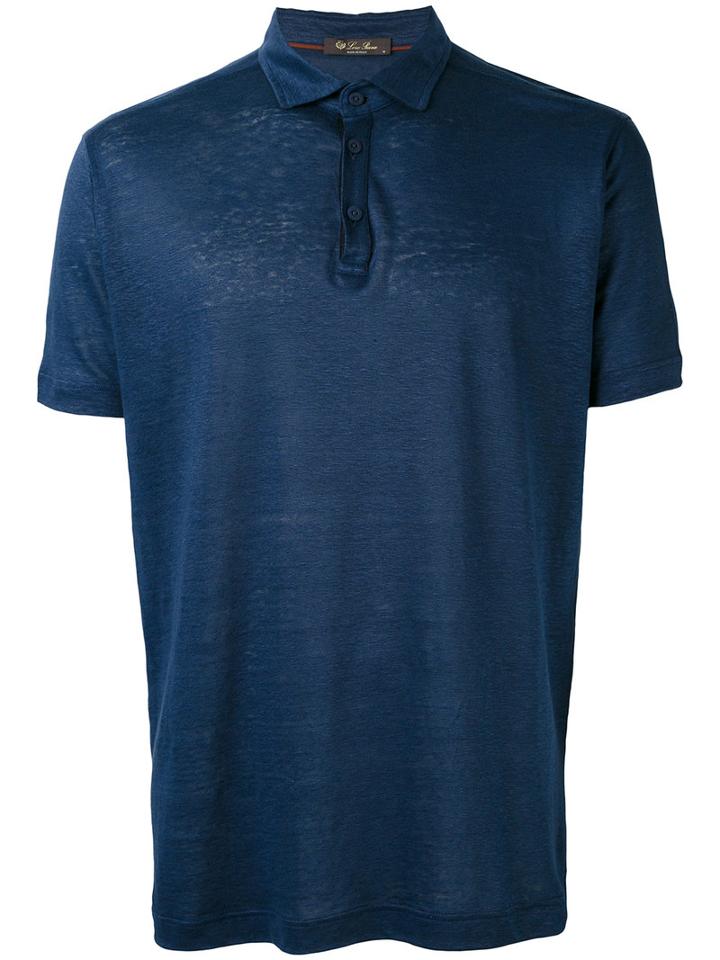 Loro Piana - Classic Polo Shirt - Men - Linen/flax - Xxxl, Blue, Linen/flax