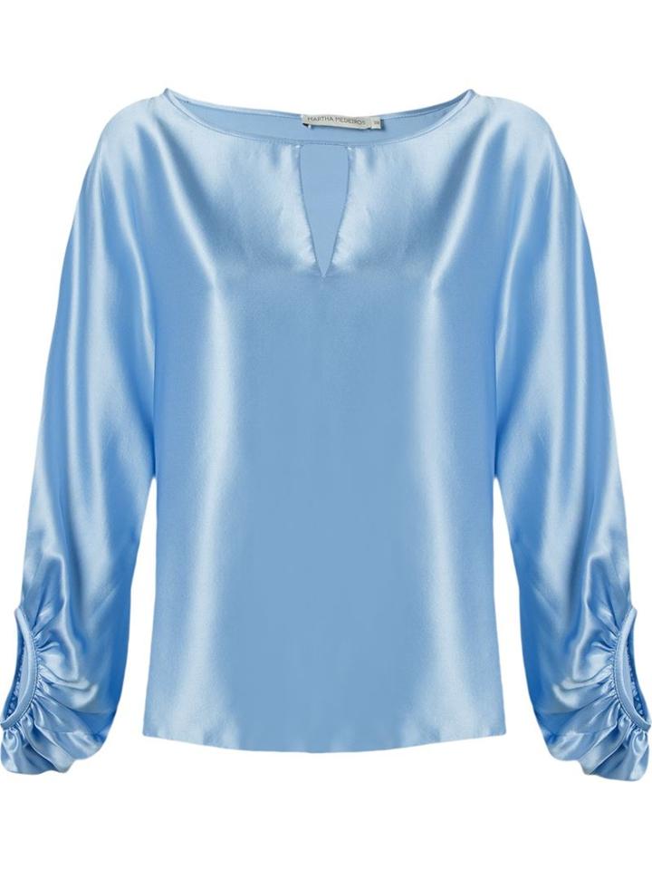 Martha Medeiros Billowing Sleeves Loose Blouse