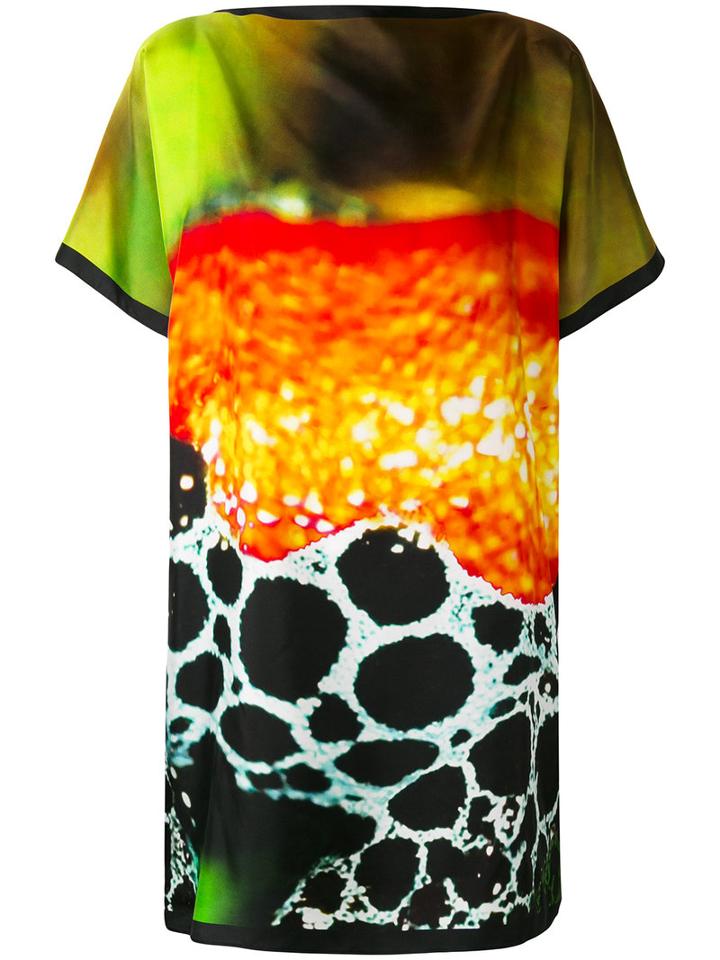 Max Mara - Abstract Print T-shirt Dress - Women - Silk - Xl, Black, Silk