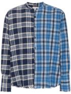 Greg Lauren Contrast Check Print Shirt - Blue