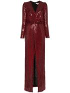 Galvan Vera Sequin And Silk Maxi Dress - Red