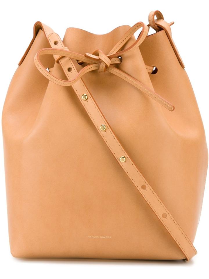 Mansur Gavriel Drawstring Bucket Cross Body Bag - Nude & Neutrals