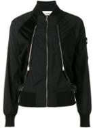 Paco Rabanne Zip Detailed Bomber Jacket, Women's, Size: 36, Black, Nylon/polyamide/polyester/viscose