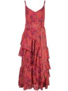 Borgo De Nor Coco Leopard-print Ruffled Dress - Red