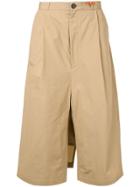 Maison Mihara Yasuhiro Flare Cropped Trousers With Rear Layer - Brown