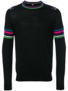 Ps By Paul Smith Multicolour Stripe Sleeve Sweater - Black