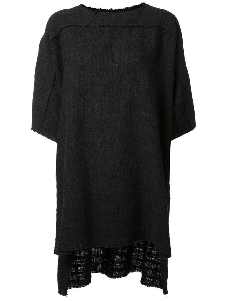 Faith Connexion Woven Raw Edge T-shirt, Women's, Size: Medium, Black, Cotton/viscose