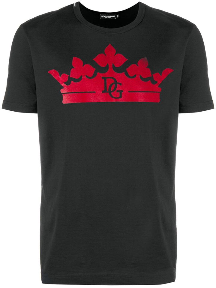 Dolce & Gabbana Crown Printed T-shirt - Black